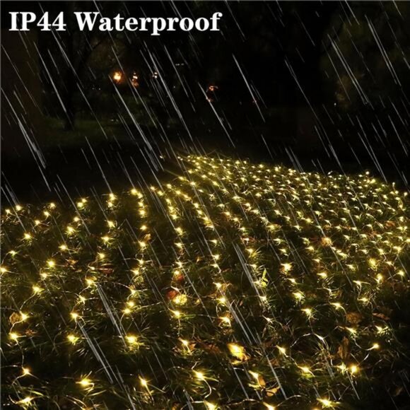510 LED Christmas Net Lights 27.9ft x 5ft Mesh Lights Outdoor Clear Wire 8 modes - Picture 6 of 7